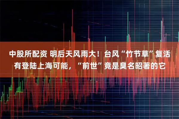 中股所配资 明后天风雨大！台风“竹节草”复活有登陆上海可能，“前世”竟是臭名昭著的它