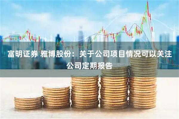 富明证券 雅博股份：关于公司项目情况可以关注公司定期报告